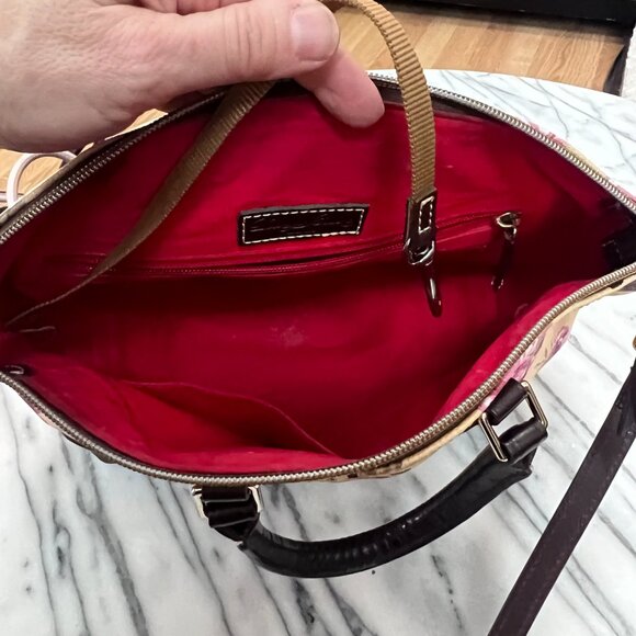 Dooney and Bourke Cabbage Rose Satchel Handbag with Shoulder strap - Picture 7 of 11
